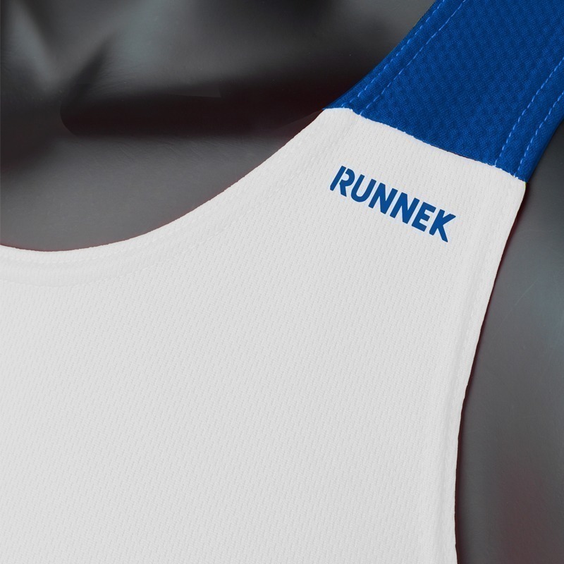 Debardeur Technique Runnek Vest Blanc Bleu Royal Femme Detail