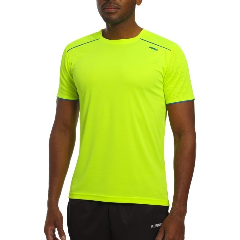 Maillot Technique Runnek Ultra Jaune Fluor Bleu Royal Homme