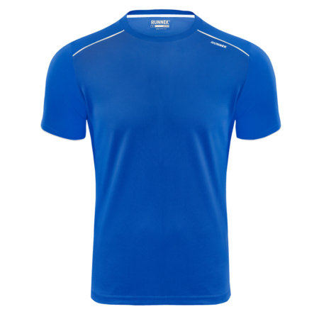 Maillot technique runnek ultra bleu royal blanc homme face