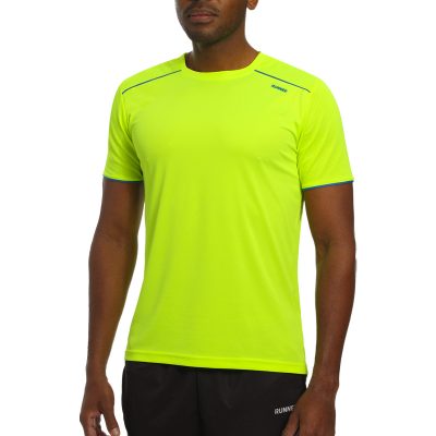 Maillot technique runnek ultra jaune fluor bleu royal homme