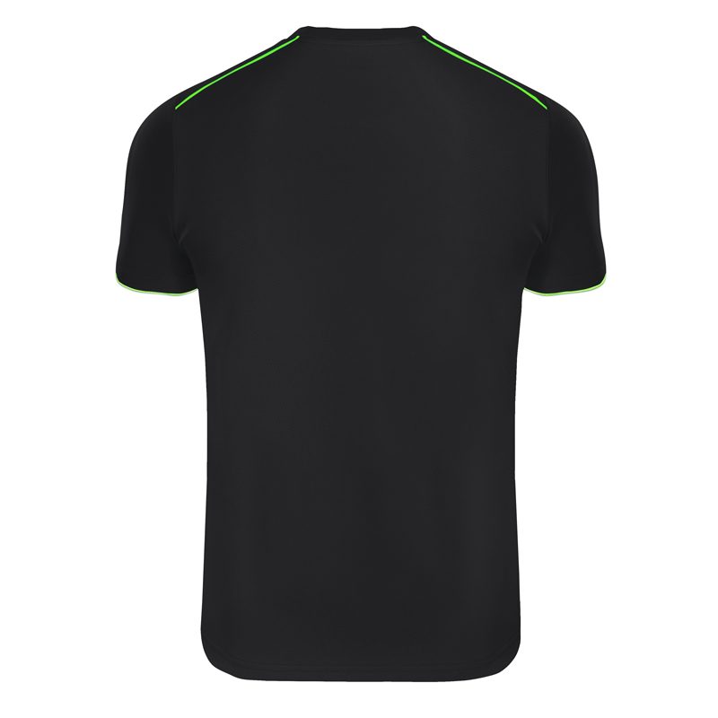 Maillot technique runnek ultra noir vert fluo dos