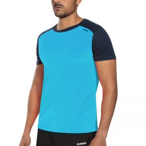 Maillot technique runnek limit bleu turquoise bleu navy homme