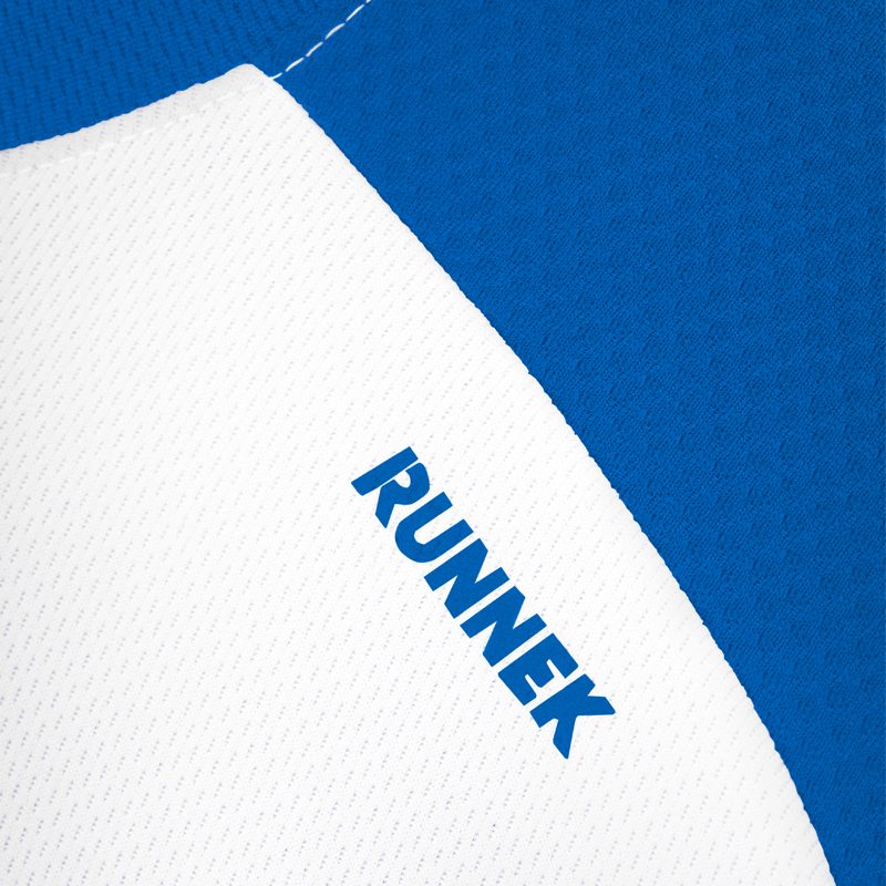 Maillot technique runnek milos blanc belu royal homme detail