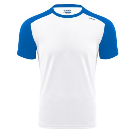 Maillot technique runnek milos blanc belu royal homme face
