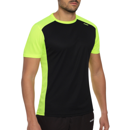 Maillot technique runnek score noir jaune fluor homme