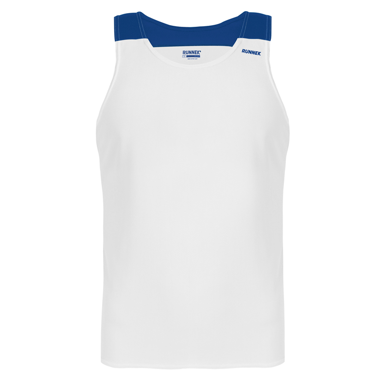 debardeur technique runnek vest blanc bleu royal homme face
